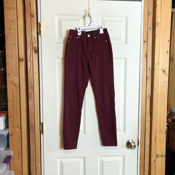 Aeropostale High Waisted Jeggings Burgandy 000 - Picture 1 of 5